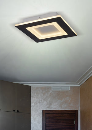 Searchlight Electric Squary LED Square Flush. Matt Black 44715BK