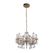 Utah Outdoor 8Lt Pendant - Gold & Crystal