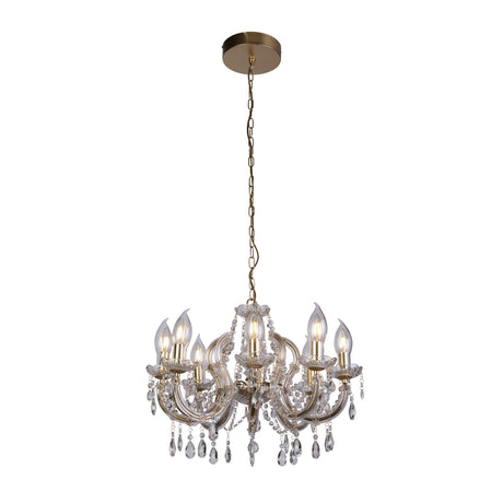 Utah Outdoor 8Lt Pendant - Gold & Crystal