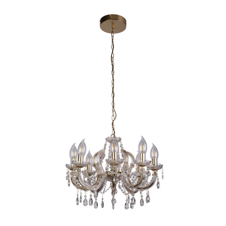 Searchlight Electric Utah Outdoor 8Lt Pendant - Gold & Crystal 44761-8GO