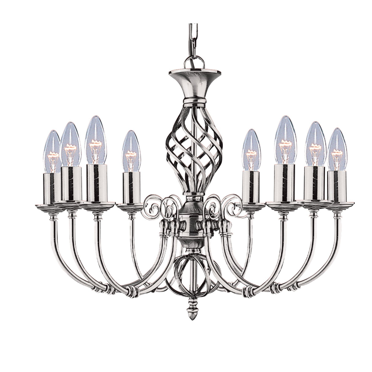 Zanzibar 8Lt Pendant - Satin Silver Metal