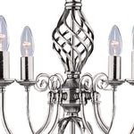 Searchlight Electric Zanzibar 8Lt Pendant - Satin Silver Metal 4489-8