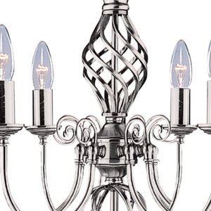 Searchlight Electric Zanzibar 8Lt Pendant - Satin Silver Metal 4489-8