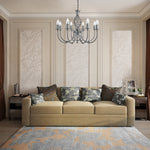 Searchlight Electric Zanzibar 8Lt Pendant - Satin Silver Metal 4489-8