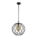 Searchlight Electric Finesse Pendant - Black & Gold  Metal 4511-1BK