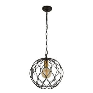 Searchlight Electric Finesse Pendant - Black & Gold  Metal 4511-1BK