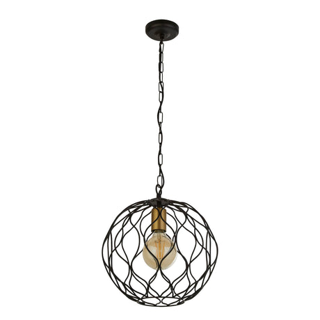 Searchlight Electric Finesse Pendant - Black & Gold  Metal 4511-1BK