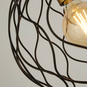 Searchlight Electric Finesse Pendant - Black & Gold  Metal 4511-1BK