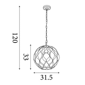 Searchlight Electric Finesse Pendant - Black & Gold  Metal 4511-1BK