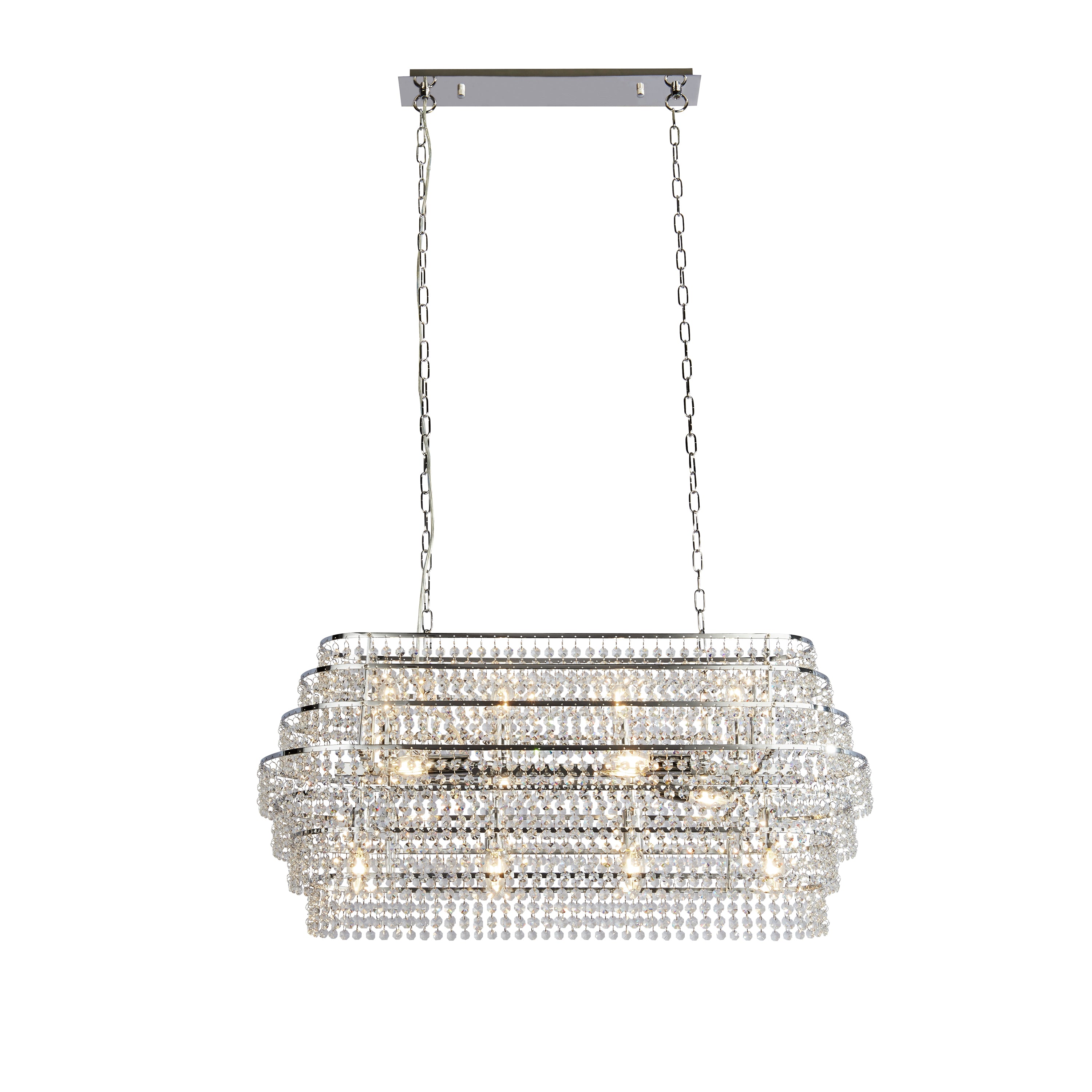 Rene 12Lt Ceiling Pendant - Chrome & Crystal