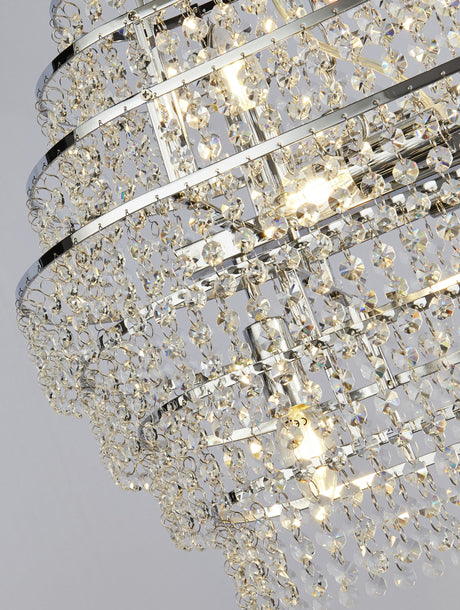 Searchlight Electric Rene 12Lt Ceiling Pendant - Chrome & Crystal 4512-12CC
