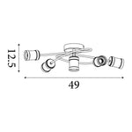 Searchlight Electric Dance 6Lt Flush - Sand Black Metal 45201-6BK