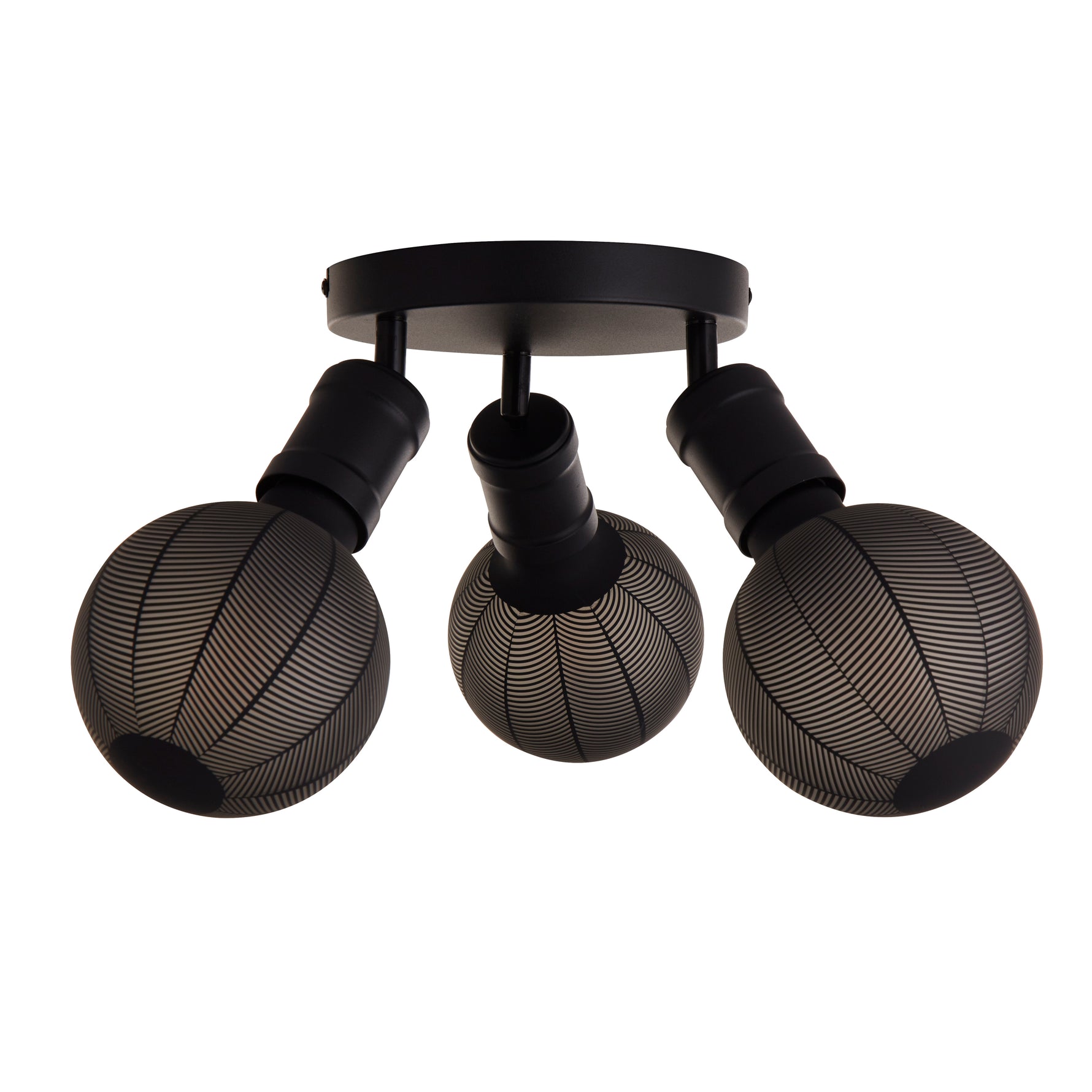 Searchlight Electric Dance 3Lt Flush - Sand Black Metal 45202-3BK