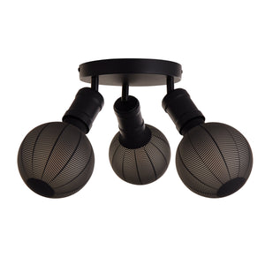 Searchlight Electric Dance 3Lt Flush - Sand Black Metal 45202-3BK
