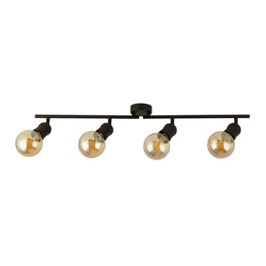Searchlight Electric Dance 4Lt Split Bar Spotlight - Sand Black Metal 45202-4BK