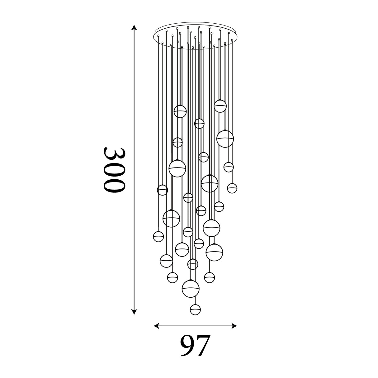 Searchlight Electric Planets 27Lt Multi-Drop - Copper, Chrome & Satin Brass 4527-27