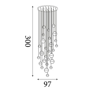Searchlight Electric Planets 27Lt Multi-Drop - Copper, Chrome & Satin Brass 4527-27