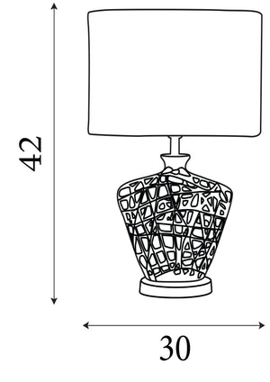 Searchlight Electric Network Table Lamp  - Chrome Metal & Black Fabric Oval Shade 4552CC