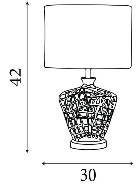 Searchlight Electric Network Table Lamp  - Chrome Metal & Black Fabric Oval Shade 4552CC