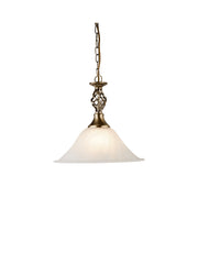 Cameroon Pendant  - Antique Brass Metal & Glass
