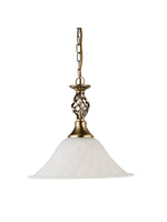 Searchlight Electric Cameroon Pendant  - Antique Brass Metal & Glass 4581-14AB