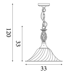 Searchlight Electric Cameroon Pendant  - Antique Brass Metal & Glass 4581-14AB