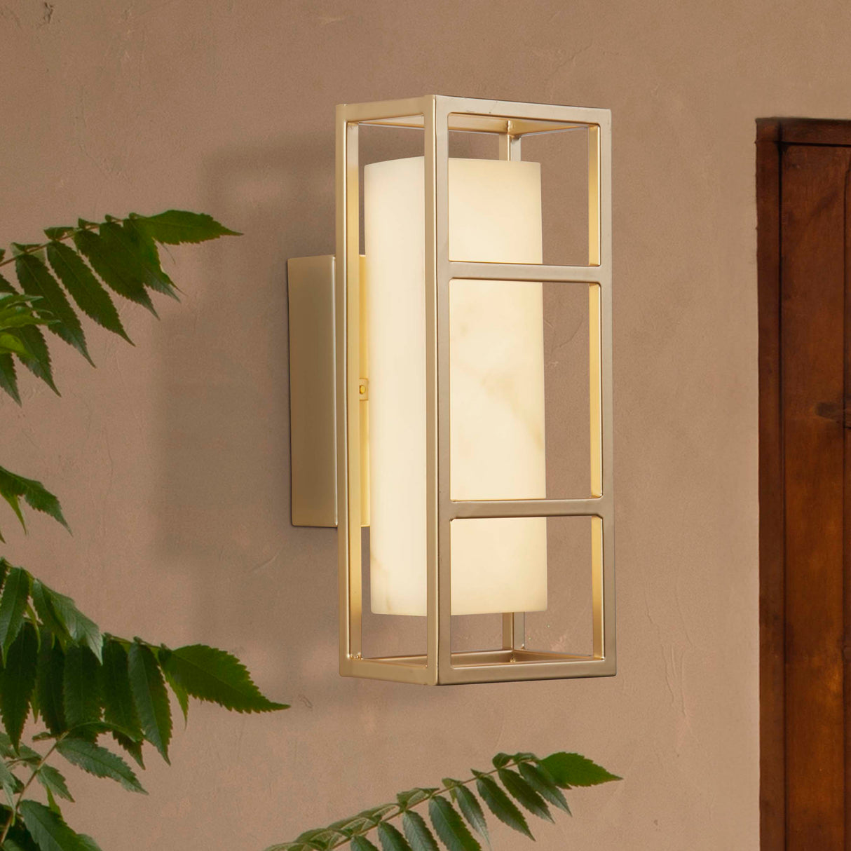 Searchlight Electric Mirage LED Wall Light, Matt Gold & Marbleised Resin 45910GO