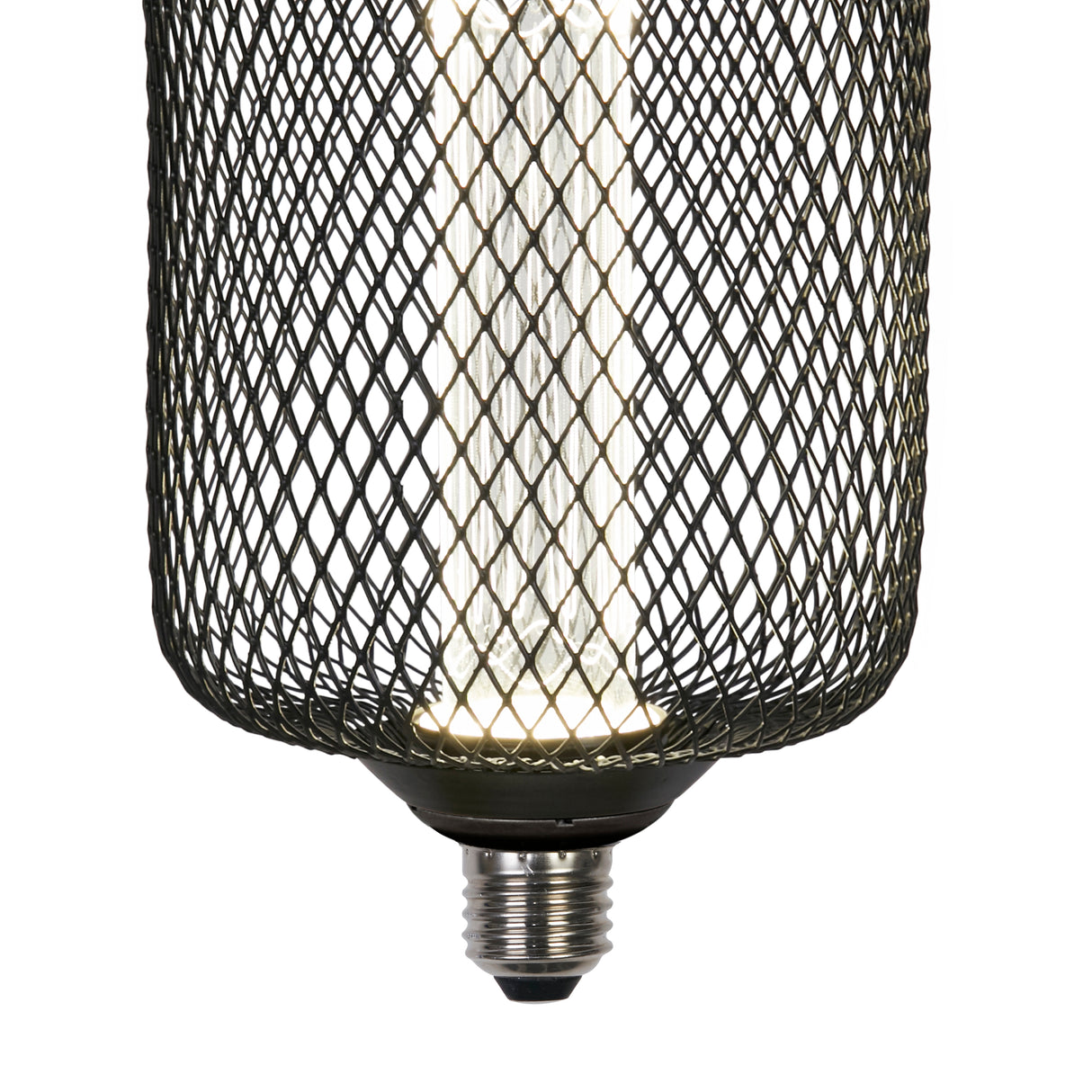 Searchlight Electric Wire Mesh Effect Drum Lamp - Black Metal (4.5W, 4000K) 46002BK