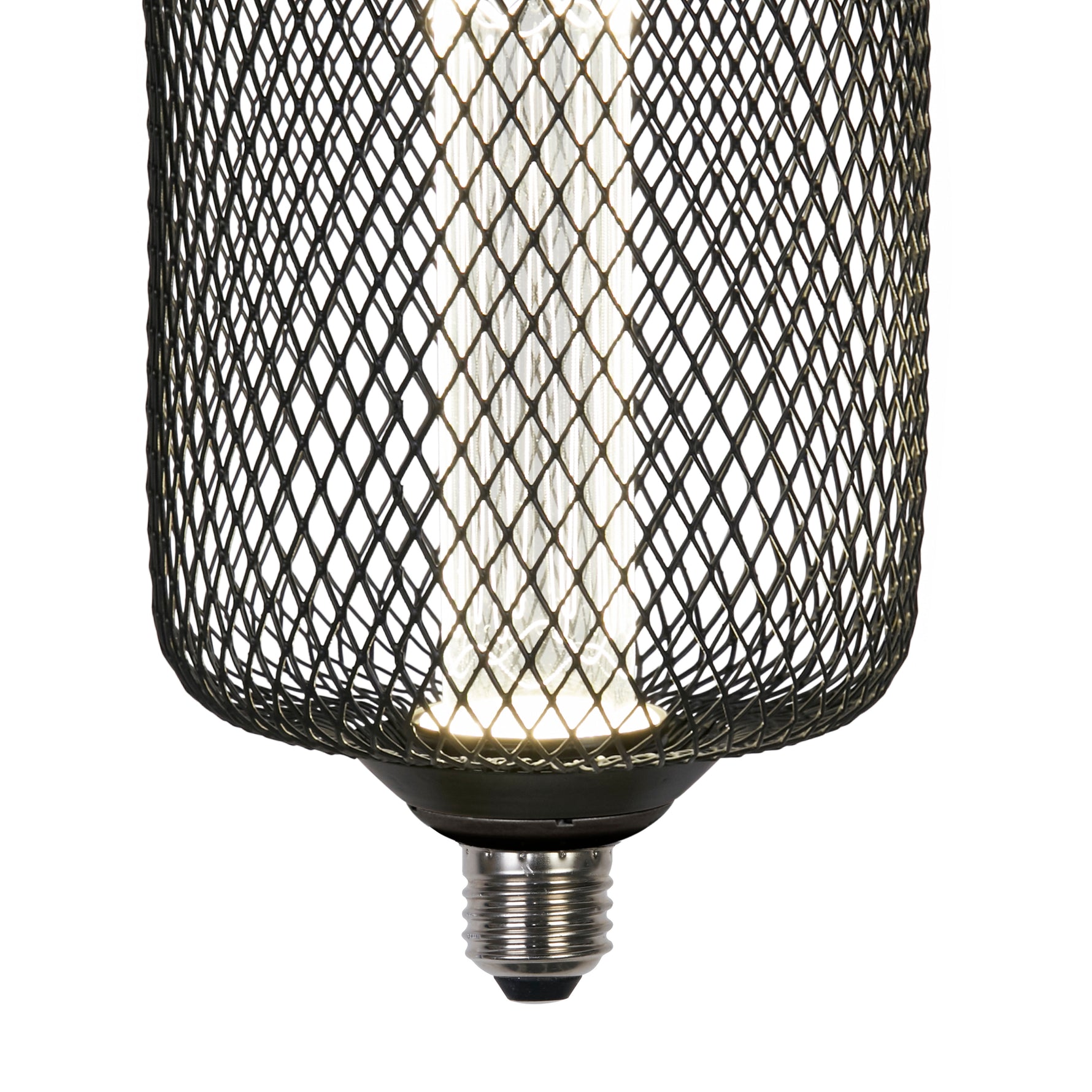 Searchlight Electric Wire Mesh Effect Drum Lamp - Black Metal (4.5W, 4000K) 46002BK