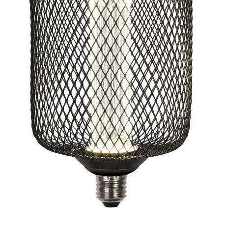 Searchlight Electric Wire Mesh Effect Drum Lamp - Black Metal (4.5W, 4000K) 46002BK