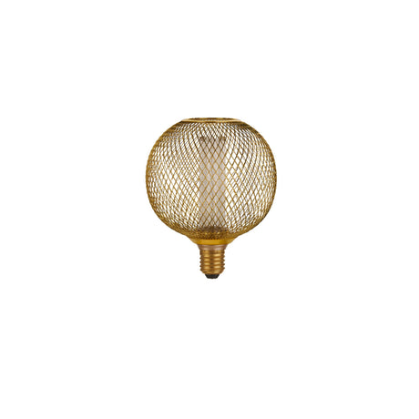 Searchlight Electric Wire Mesh Effect Globe Lamp - Gold Metal (4.5W, 4000K) 46003GO