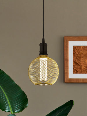 Searchlight Electric Wire Mesh Effect Globe Lamp - Gold Metal (4.5W, 4000K) 46003GO