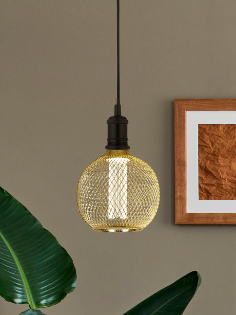 Searchlight Electric Wire Mesh Effect Globe Lamp - Gold Metal (4.5W, 4000K) 46003GO