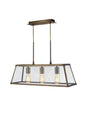 Voyager  3Lt Bar Pendant - Antique Brass Metal & Glass