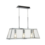 Voyager 3Lt Bar Pendant - Chrome Metal & Glass