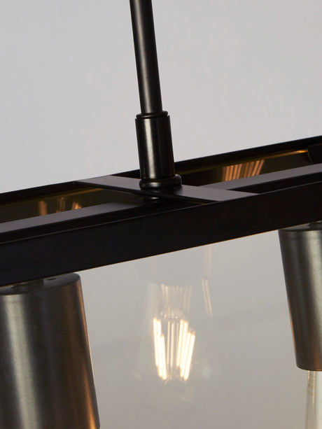 Searchlight Electric Voyager  5Lt Bar Pendant - Black Metal & Glass 4614-5BK