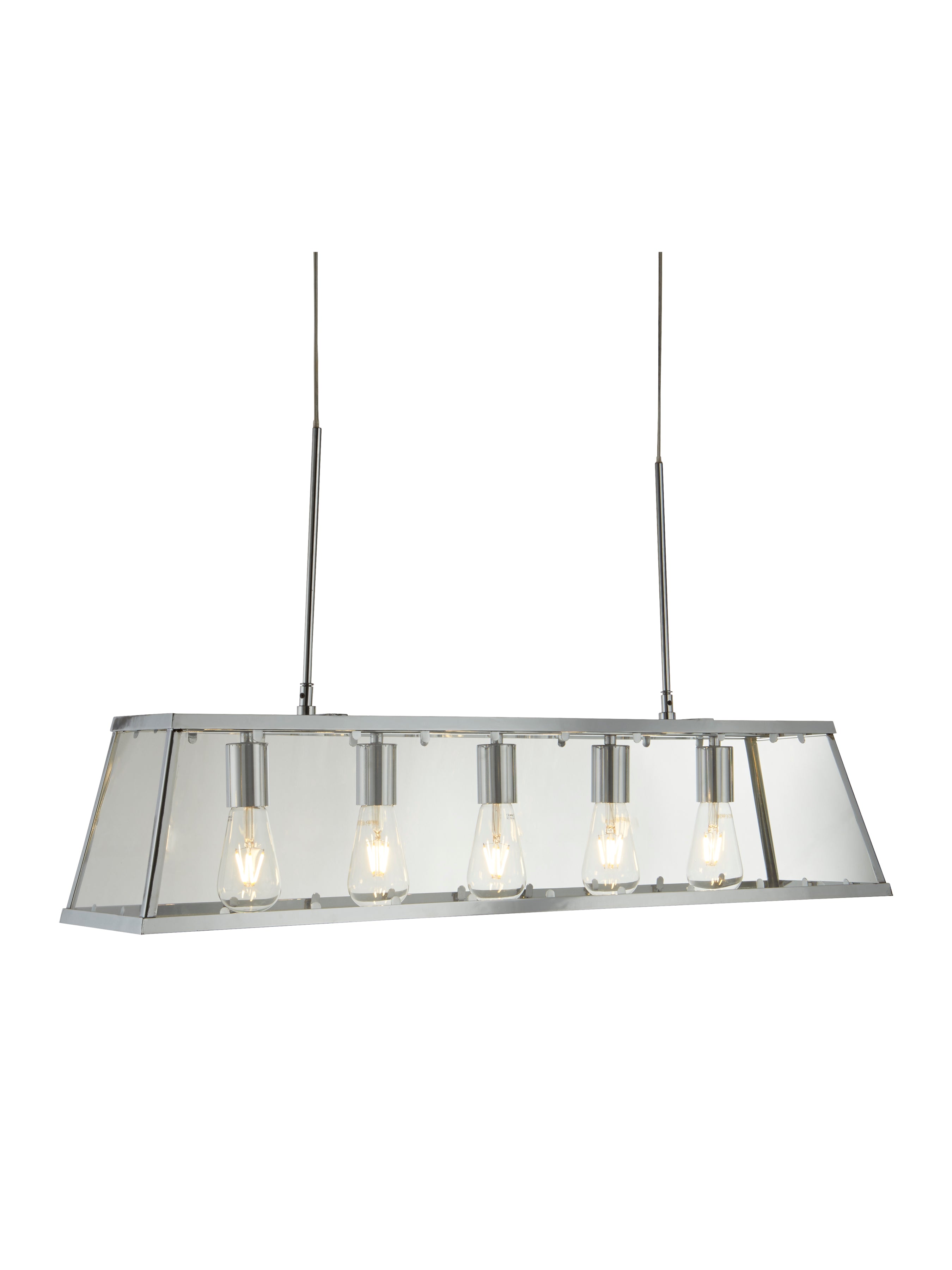 Voyager 5Lt Bar Pendant - Chrome Metal & Glass