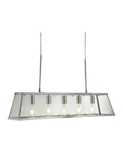 Voyager 5Lt Bar Pendant - Chrome Metal & Glass