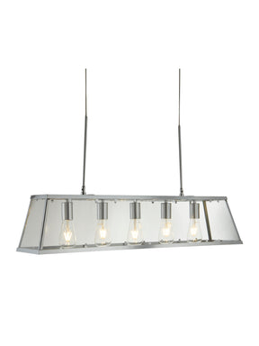 Voyager 5Lt Bar Pendant - Chrome Metal & Glass