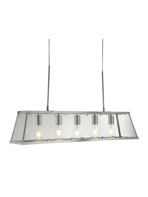 Voyager 5Lt Bar Pendant - Chrome Metal & Glass
