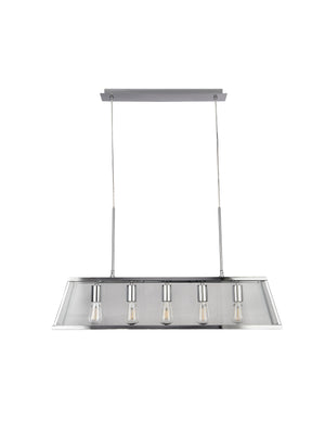 Searchlight Electric Voyager 5Lt Bar Pendant - Chrome Metal & Glass 4614-5CC