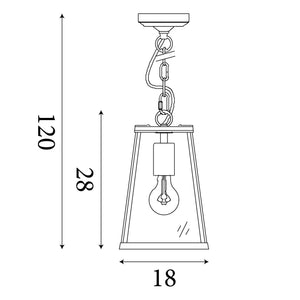 Searchlight Electric Voyager Pendant  - Black Metal & Glass 4614BK
