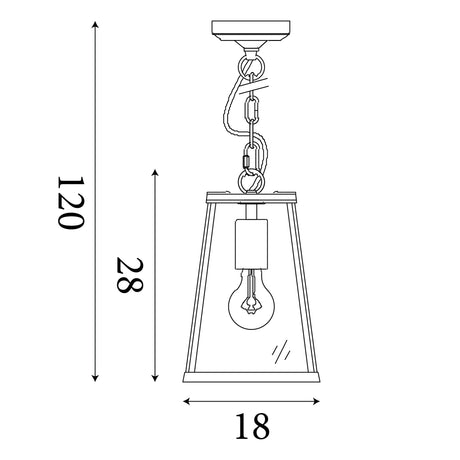 Searchlight Electric Voyager Pendant  - Black Metal & Glass 4614BK