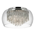Curva 4Lt Flush - Chrome Metal & Crystal Glass