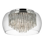 Curva 4Lt Flush - Chrome Metal & Crystal Glass