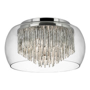 Curva 4Lt Flush - Chrome Metal & Crystal Glass