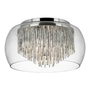 Curva 4Lt Flush - Chrome Metal & Crystal Glass
