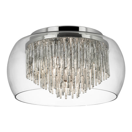 Curva 4Lt Flush - Chrome Metal & Crystal Glass