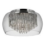 Searchlight Electric Curva 4Lt Flush - Chrome Metal & Crystal Glass 4624-4CC