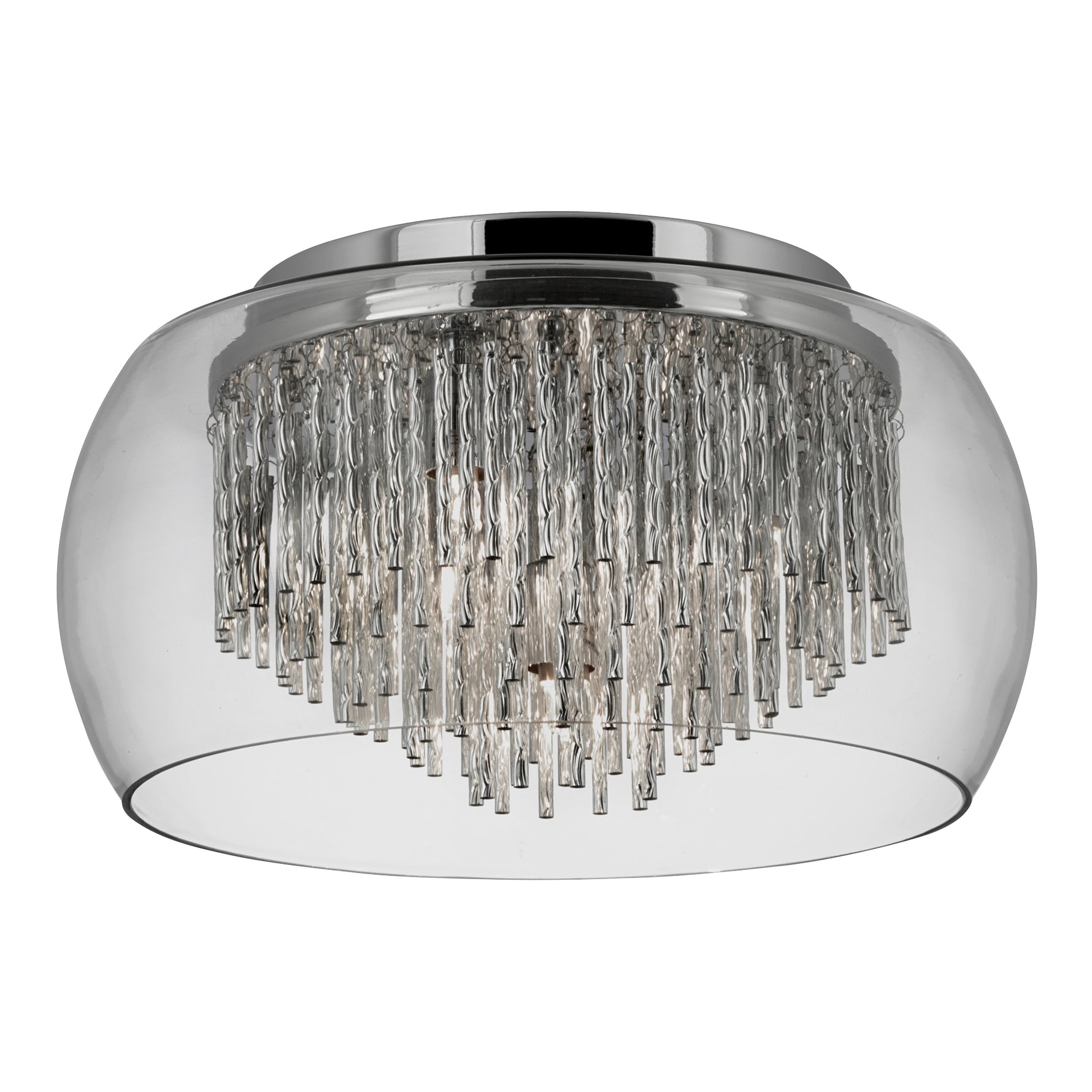 Searchlight Electric Curva 4Lt Flush - Chrome Metal & Crystal Glass 4624-4CC